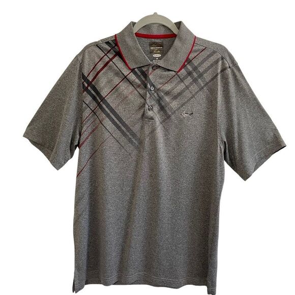 Greg Norman for Tasso Elba Play Dry Men's Light Gray‎ Golf Shirt size medium NEW - Picture 1 of 4